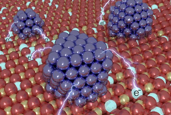 How nanoparticles give electrons away